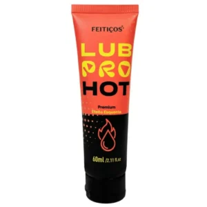 Lubrificante Lub Pro Hot com efeito quente e sabor picante para prazer intenso e hidratação da pele