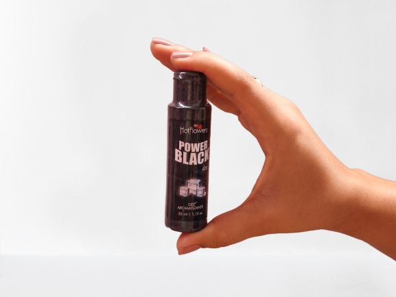 Gel Comestível Power Black – Gel para Sexo Oral com Sabor Bala Halls Preto e Efeito Refrescante - Imagem 2
