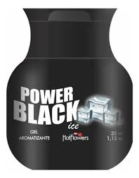 Gel Comestível Power Black – Gel para Sexo Oral com Sabor Bala Halls Preto e Efeito Refrescante